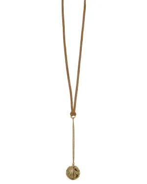 GOLD FEATHER ROUND PENDANT  NECKLACES #304NT1301