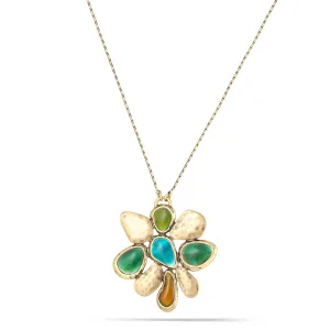 GOLD GREEN PENDANT NECKLACES #222GN1101 (1F5)