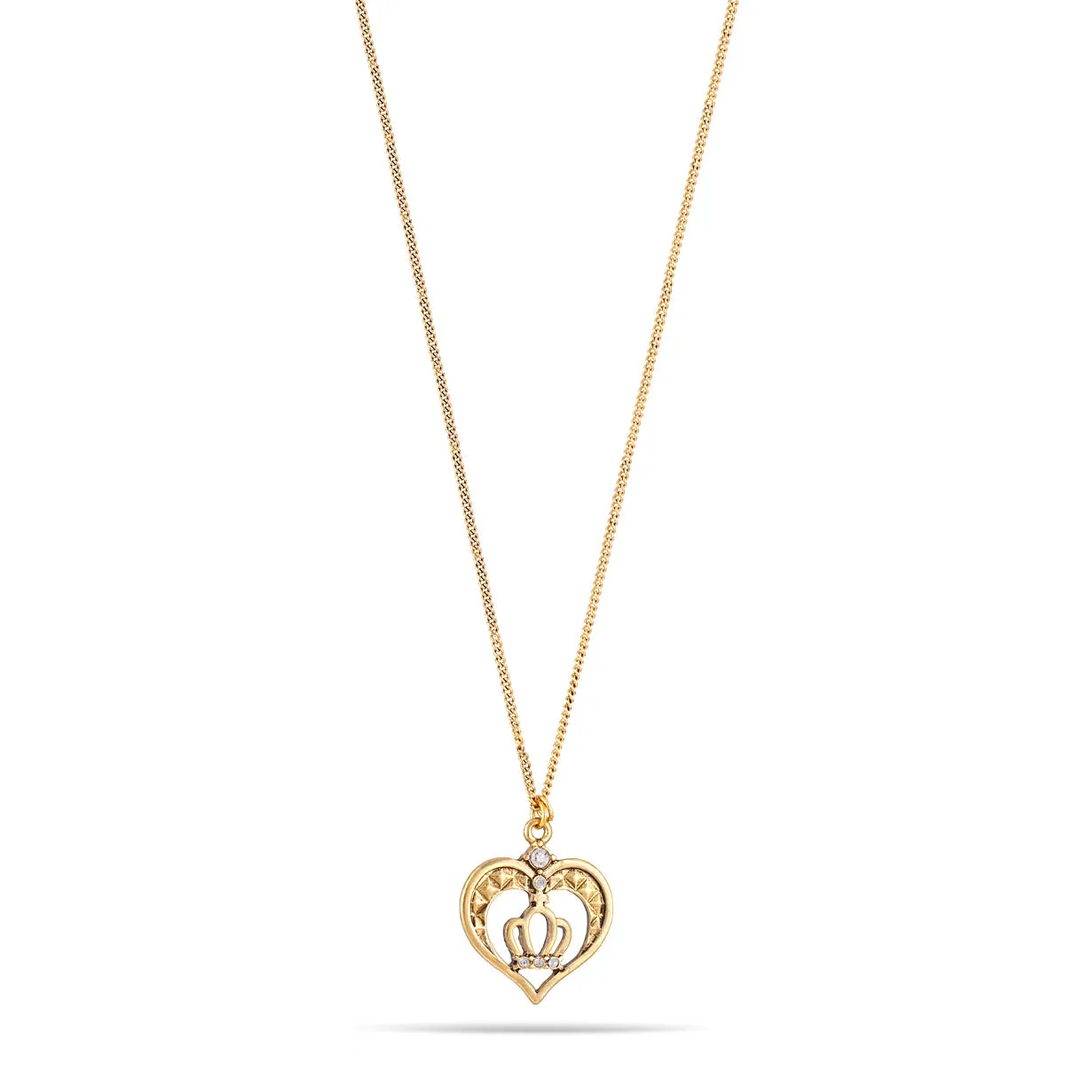 GOLD HEART CRYSTAL 1"INCH PENDANT NECKLACES #SQ1198-51 (MB1)