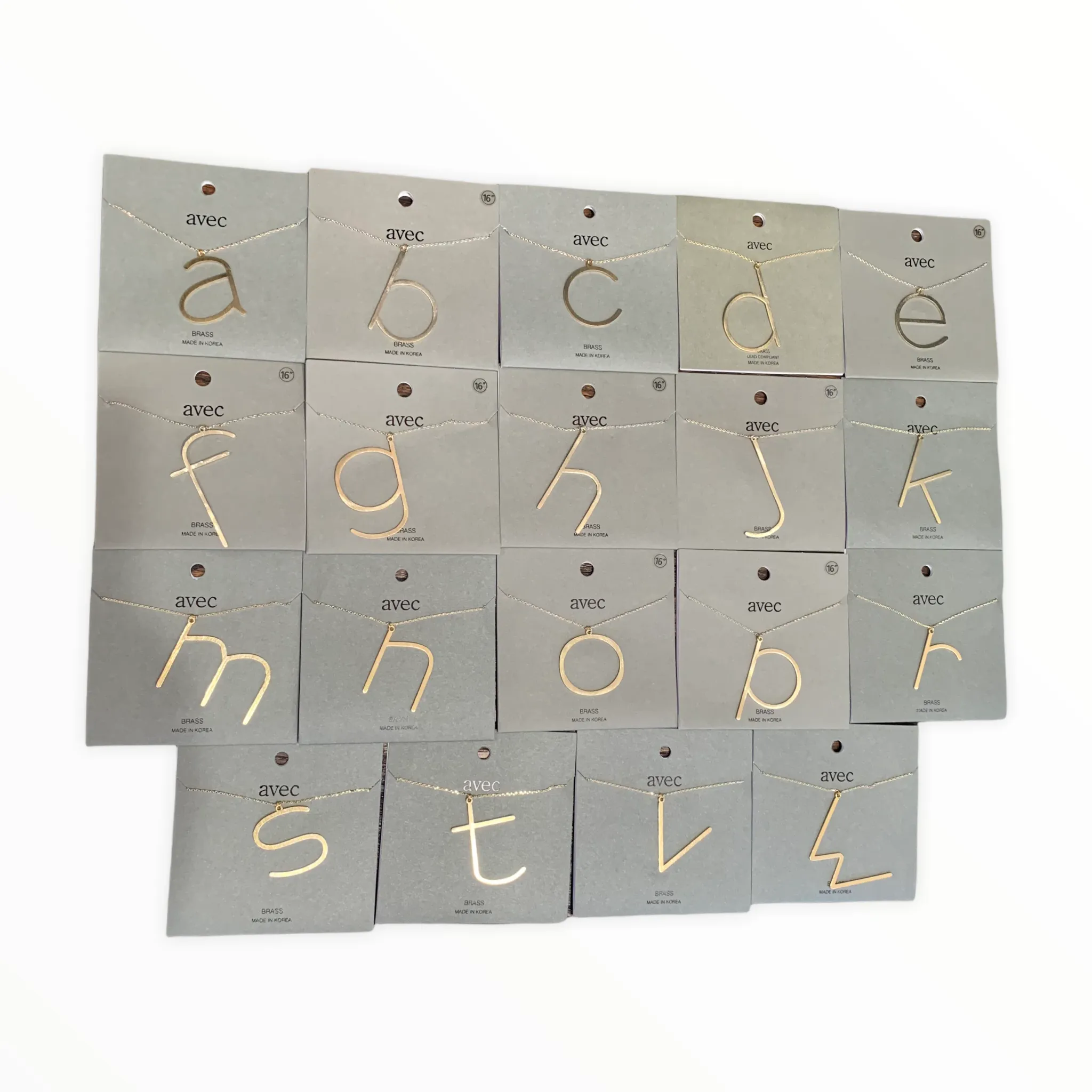Gold Lowercase Initial Necklaces