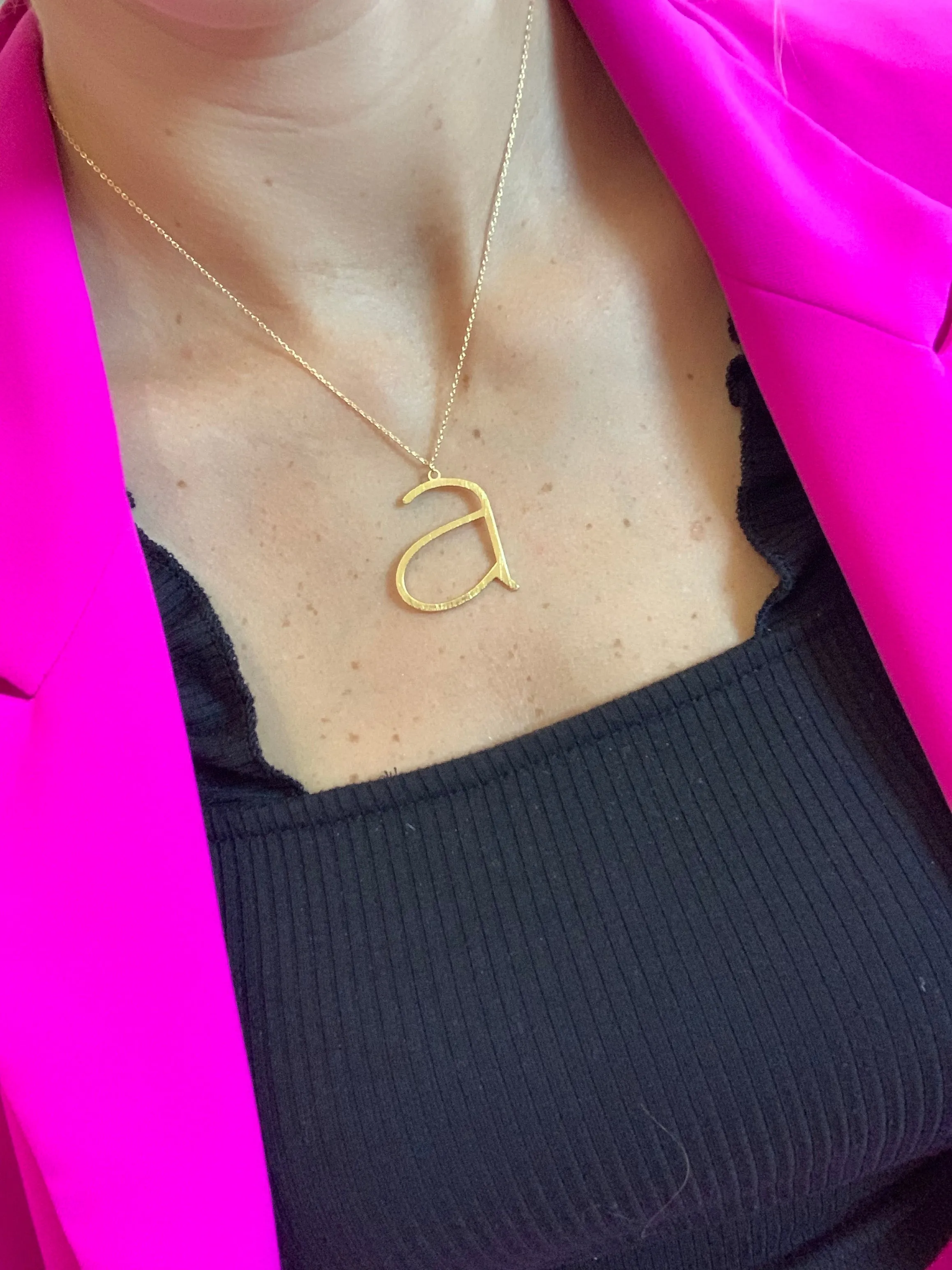 Gold Lowercase Initial Necklaces