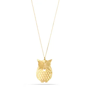 GOLD "OWL" PENDANT NECKLACES #SQ300-1039 (GF17)