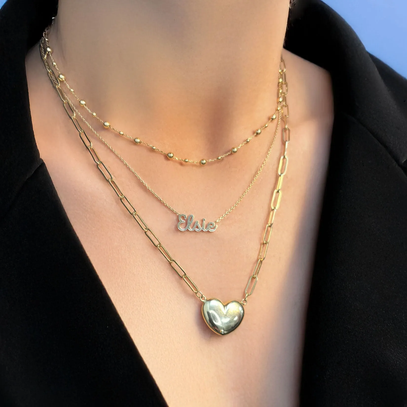 Gold Script Name Necklace