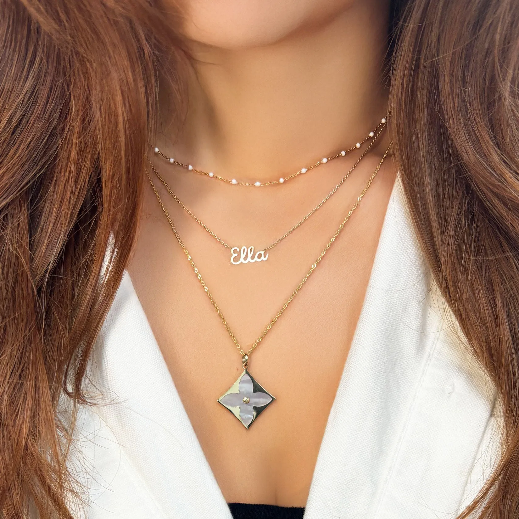 Gold Script Name Necklace