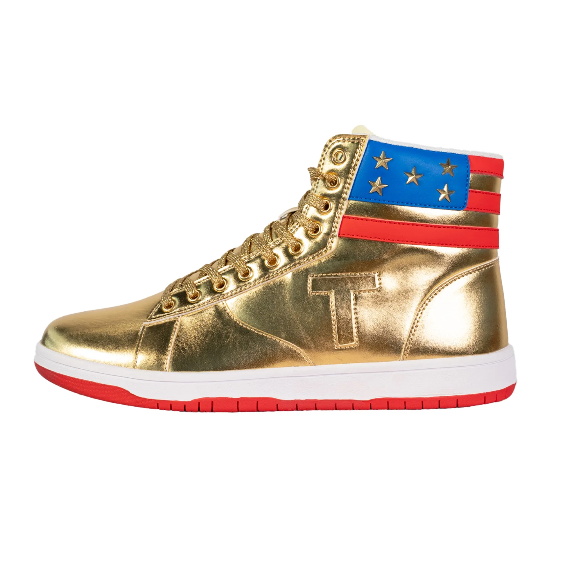 GOLD TRUMP SNEAKERS (HIGH TOP)