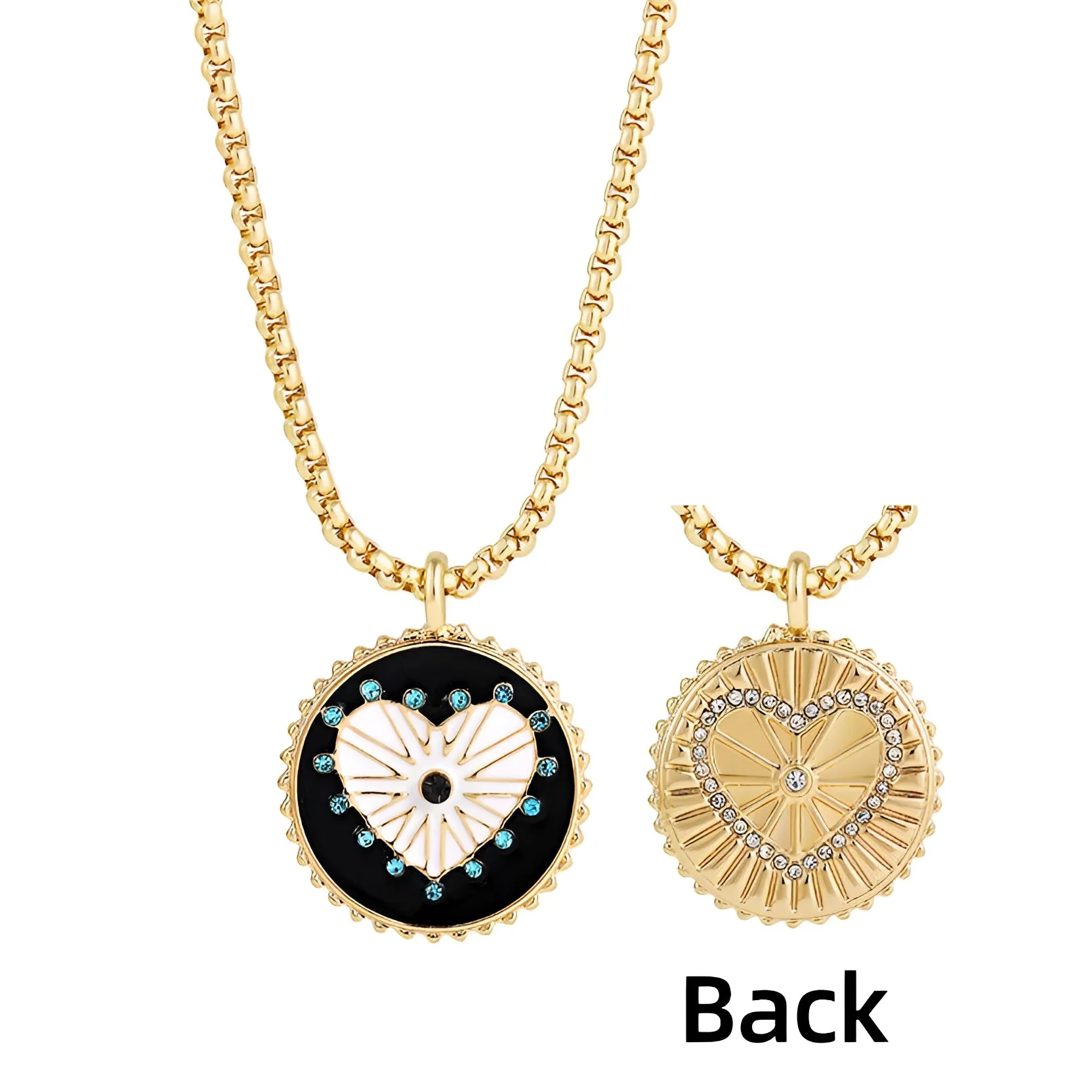 Gold Zodiac Medallion Necklace - Enamel Astrology Jewelry for Women
