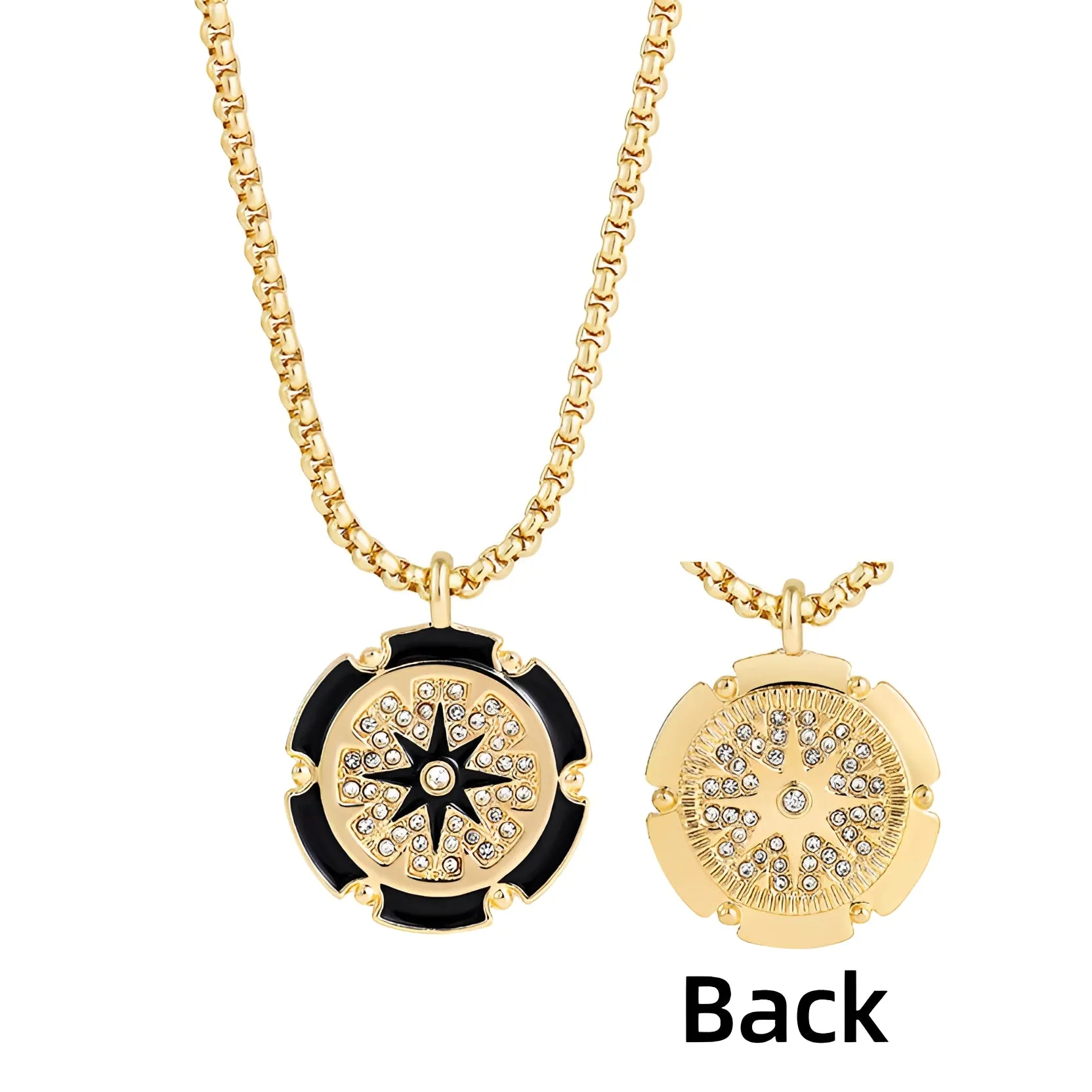 Gold Zodiac Medallion Necklace - Enamel Astrology Jewelry for Women