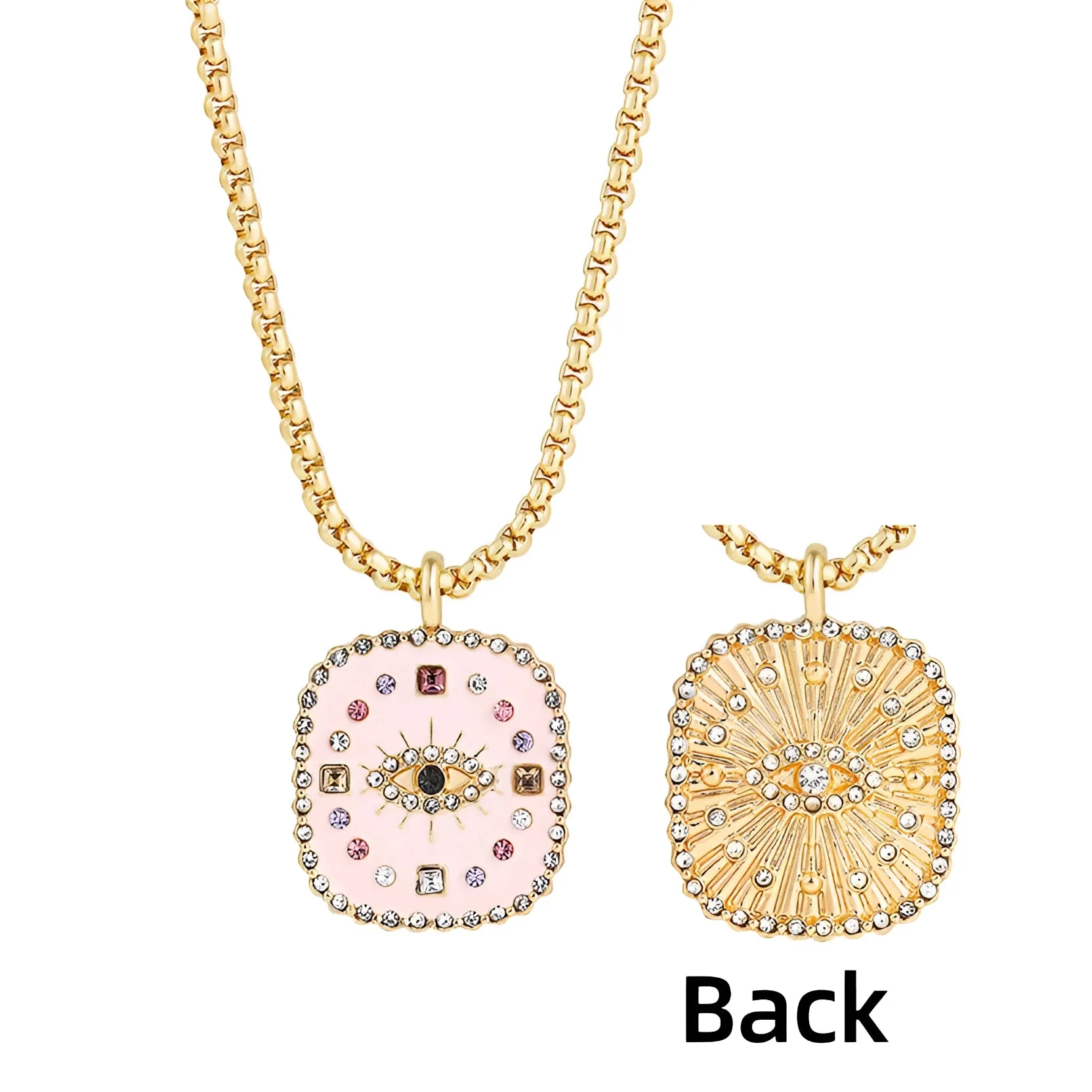 Gold Zodiac Medallion Necklace - Enamel Astrology Jewelry for Women