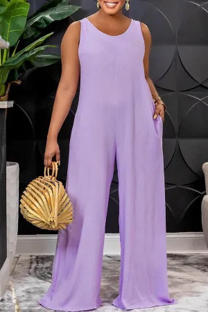 Goosudu Sleeveless Backless Casual Loose Jumpsuit