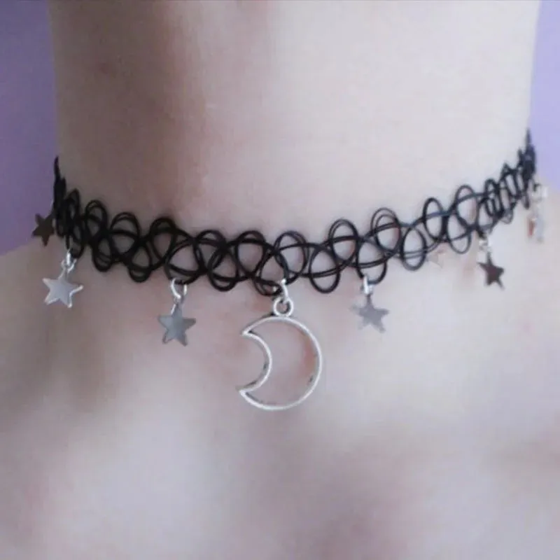 Goth Choker with Black Choker Necklace