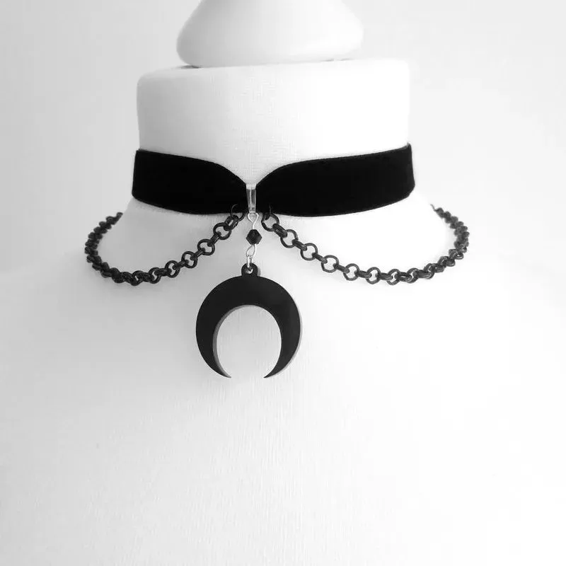 Goth Choker with Black Choker Necklace