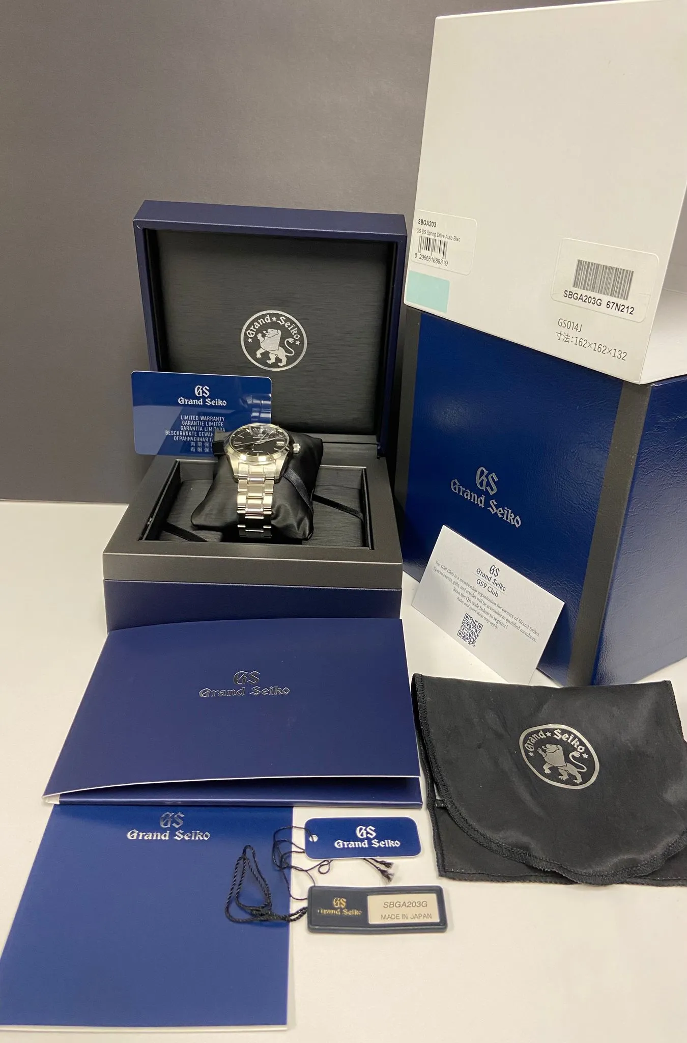 Grand Seiko Heritage Collection SBGA203G Black Dial Spring Drive Men's Watch