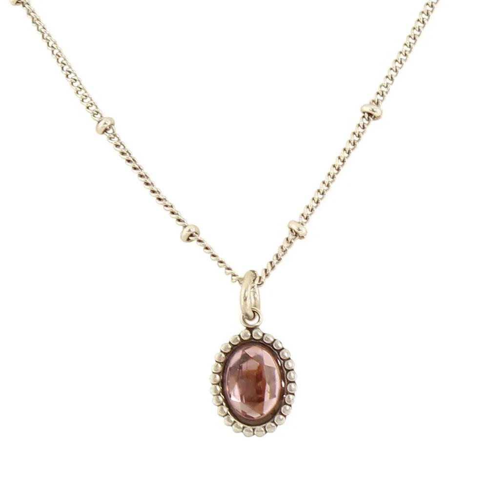 Granulated Oval Necklace: B