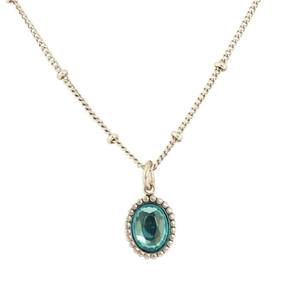 Granulated Oval Necklace: B