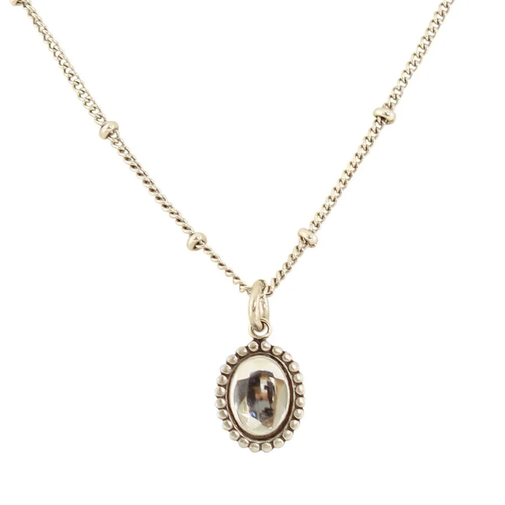 Granulated Oval Necklace: B