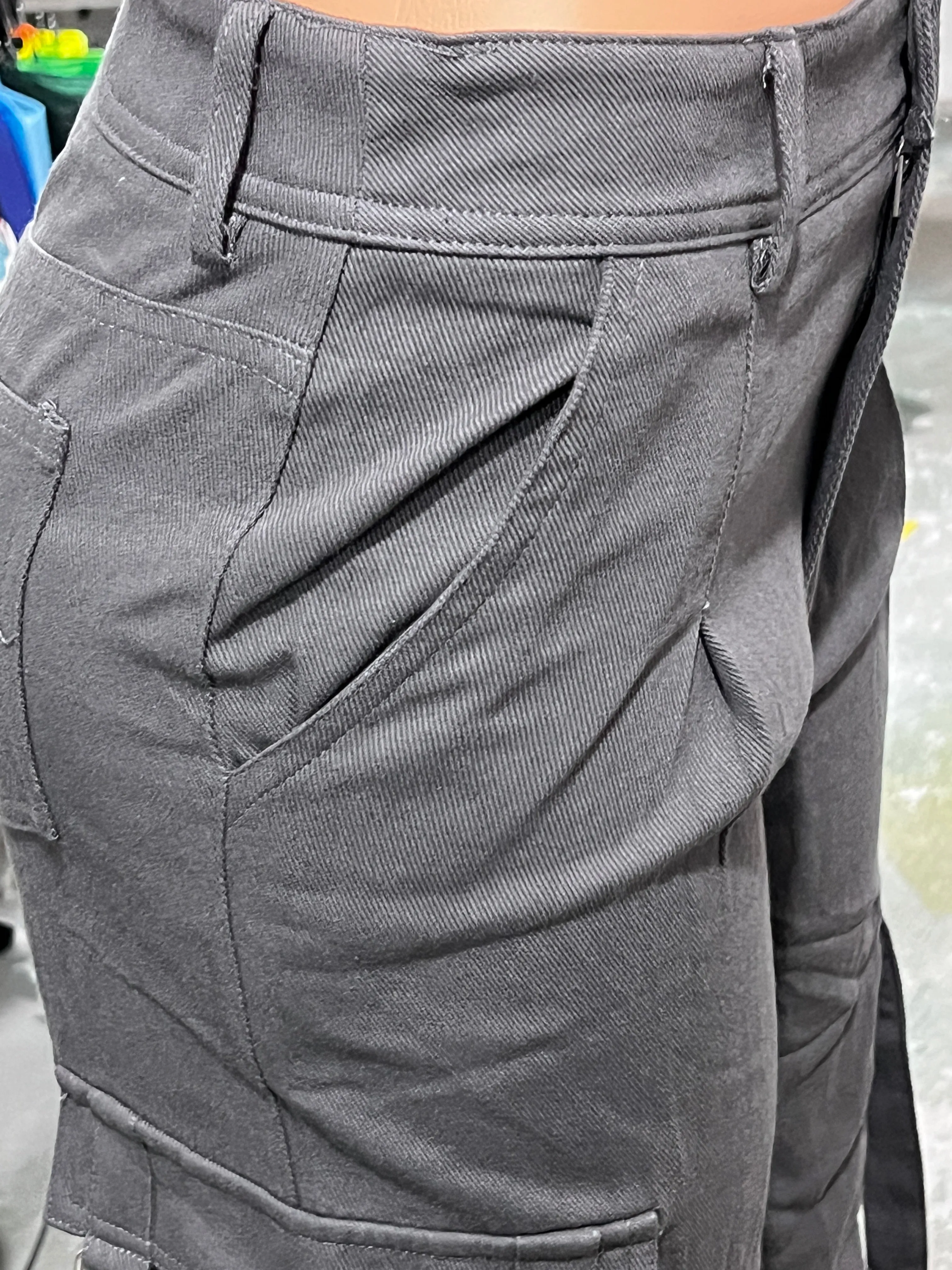 Green Cargo Pants Pocket Design High Waist Button Solid Color Pants Summer Fashion Loose Women's Pants Streetwear