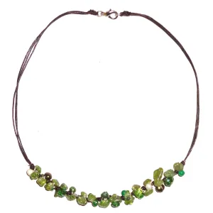 Green Crystal and Stone Necklace