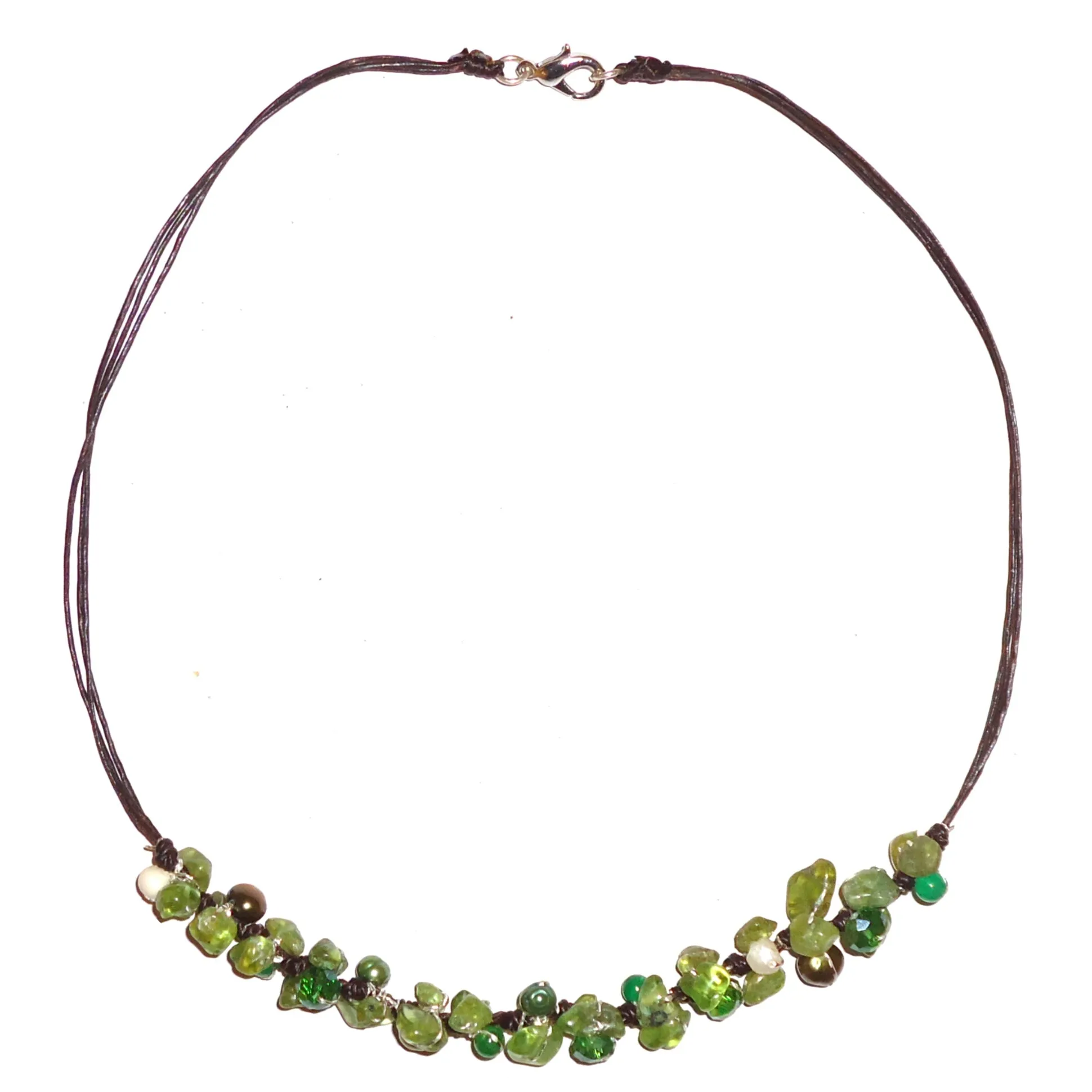 Green Crystal and Stone Necklace