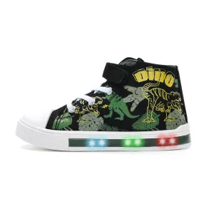 Green Dinosaur High Top Kids Sneakers