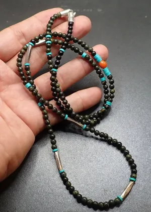 GREEN JASPER & SILVER NECKLACE