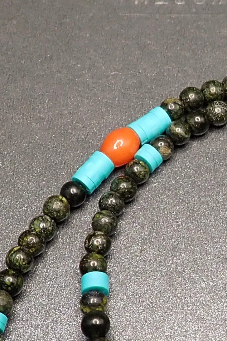 GREEN JASPER & SILVER NECKLACE