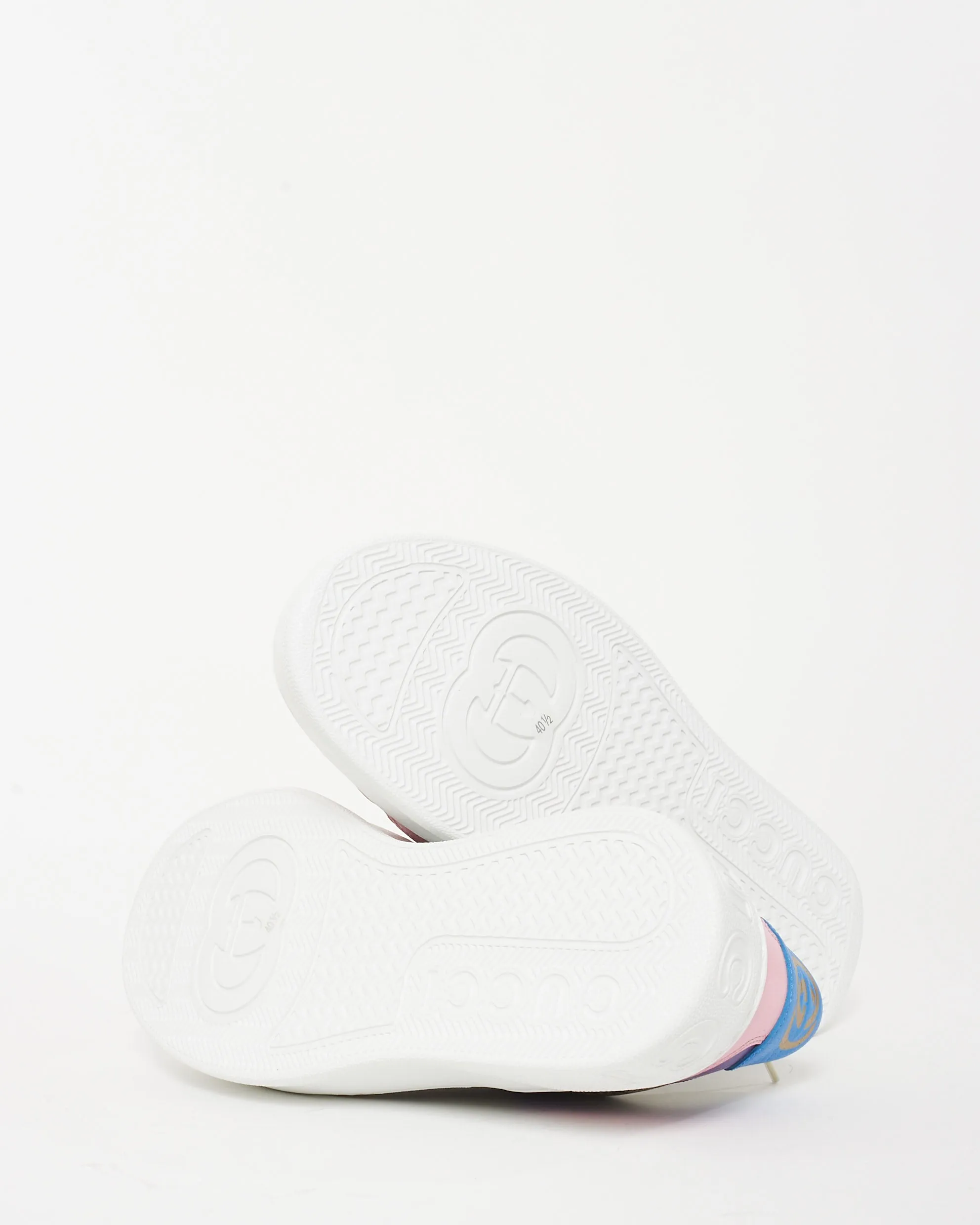 Gucci Beige Monogram Supreme Canvas & Multicolor Leather Trim GG Sneaker - 40.5