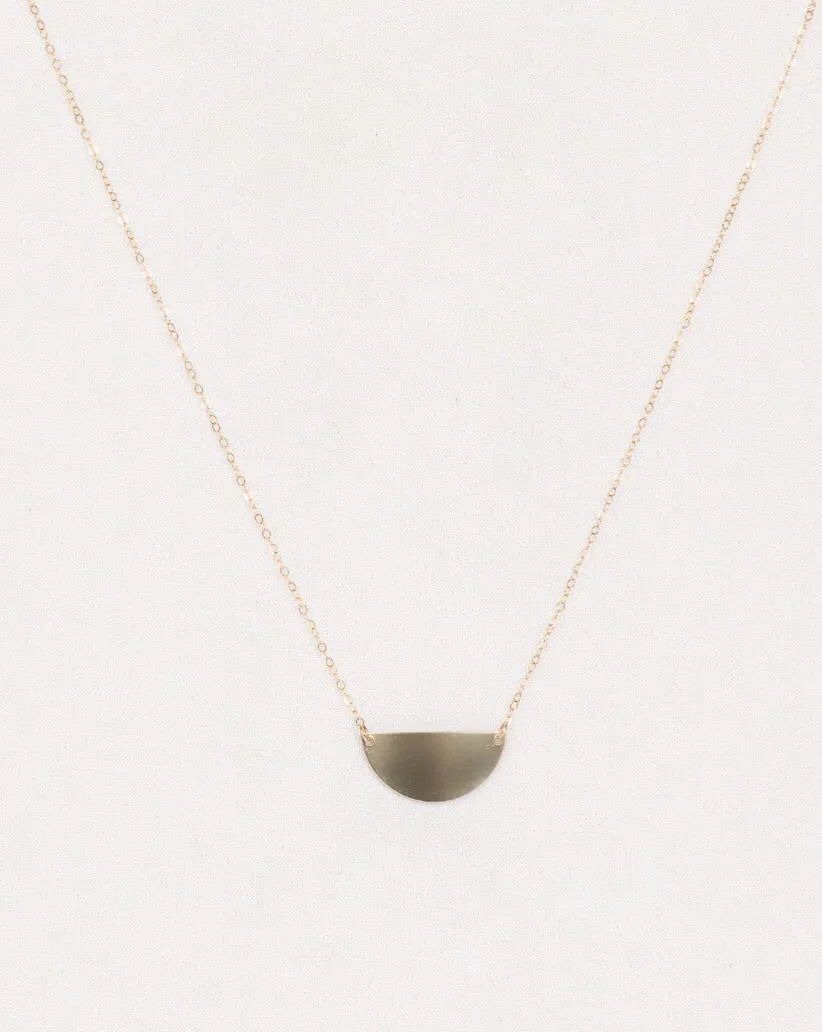 Half Moon Necklace, Gold Filled