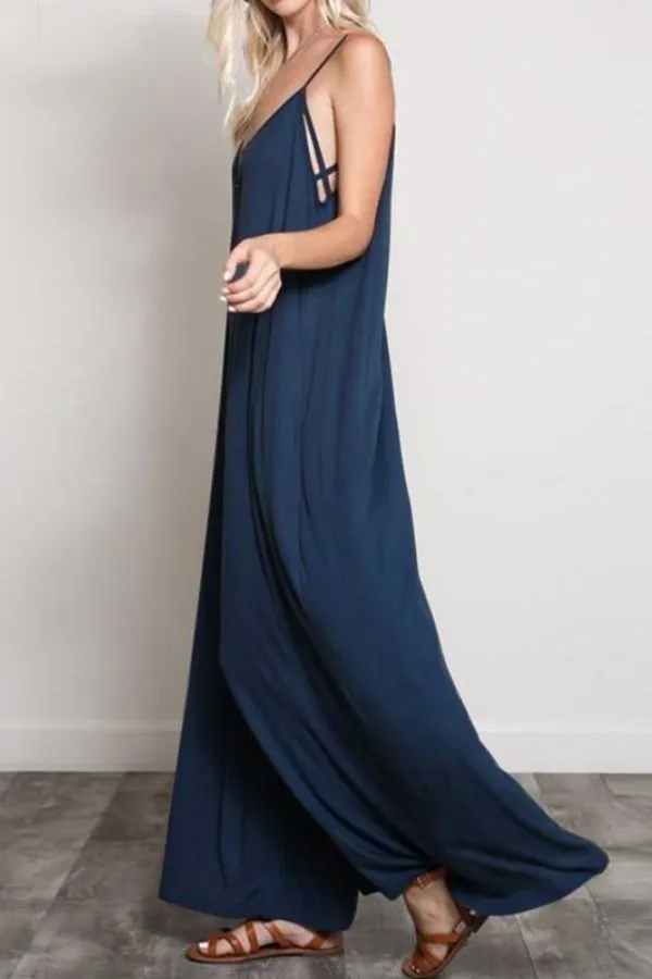 Halter Sleeveless Wide Leg Jumpsuits