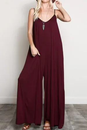 Halter Sleeveless Wide Leg Jumpsuits