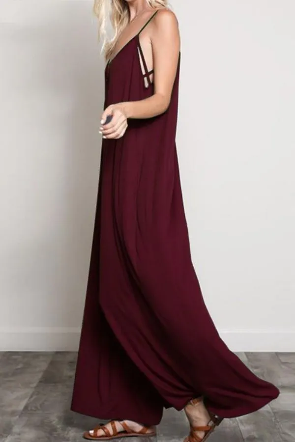 Halter Sleeveless Wide Leg Jumpsuits