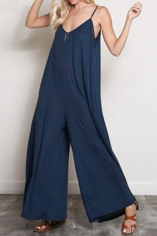 Halter Sleeveless Wide Leg Jumpsuits