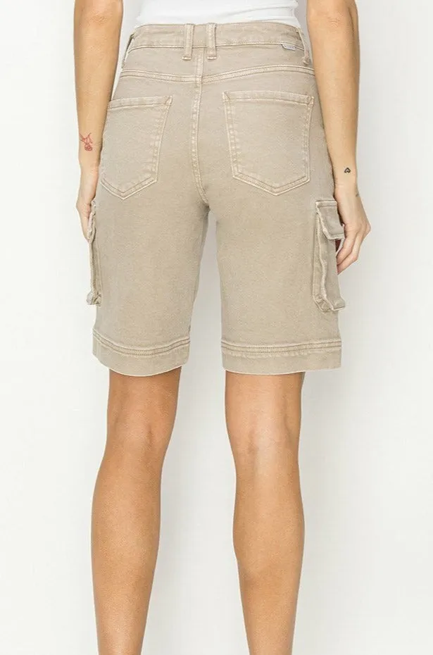 High Rise Cargo Bermuda Shorts