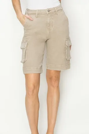 High Rise Cargo Bermuda Shorts