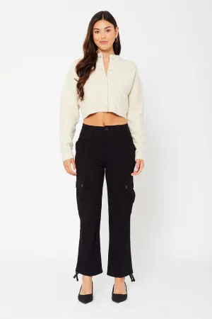 High-rise cargo utility pants