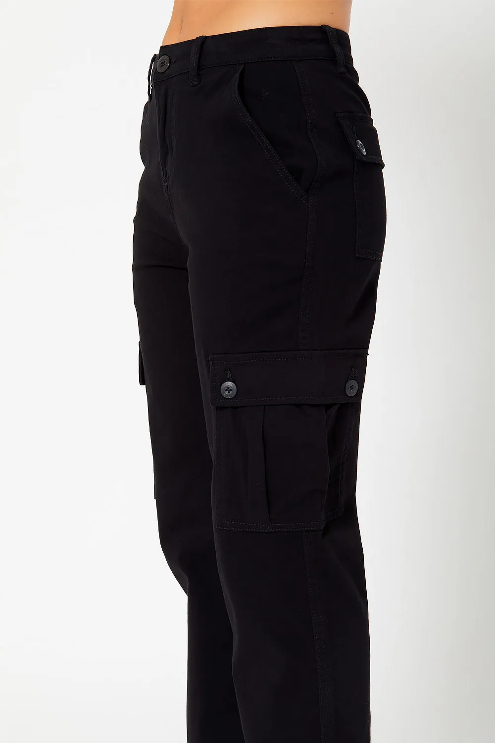 High-rise cargo utility pants