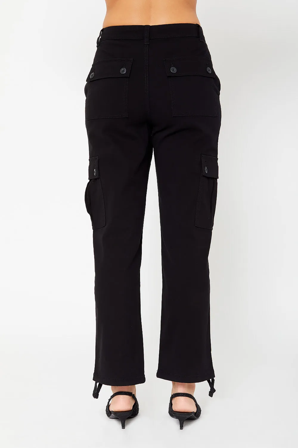 High-rise cargo utility pants
