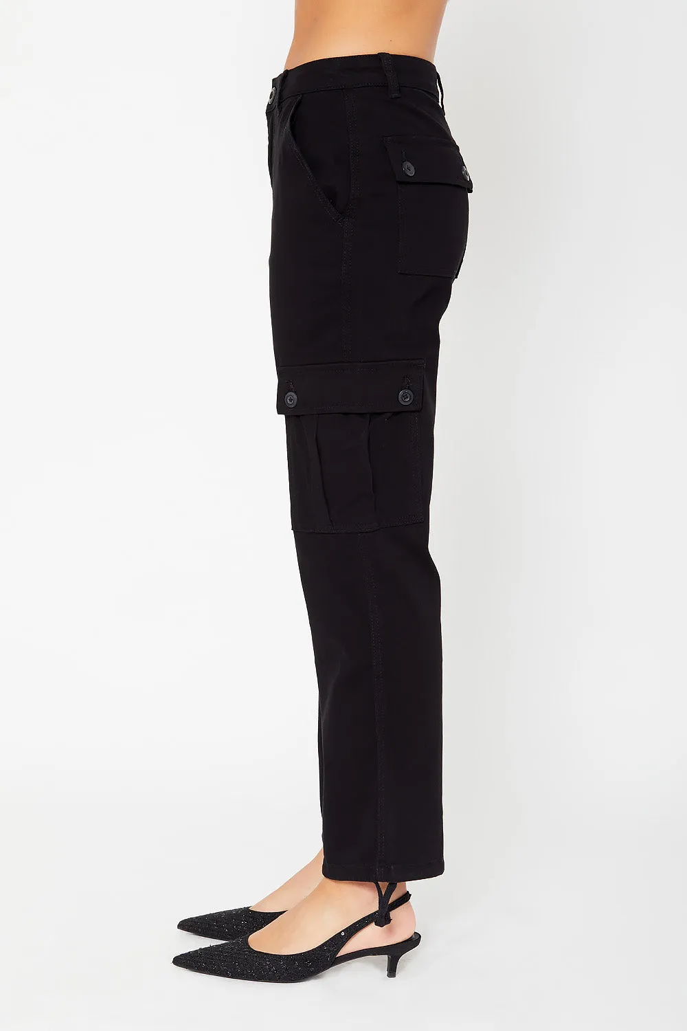 High-rise cargo utility pants