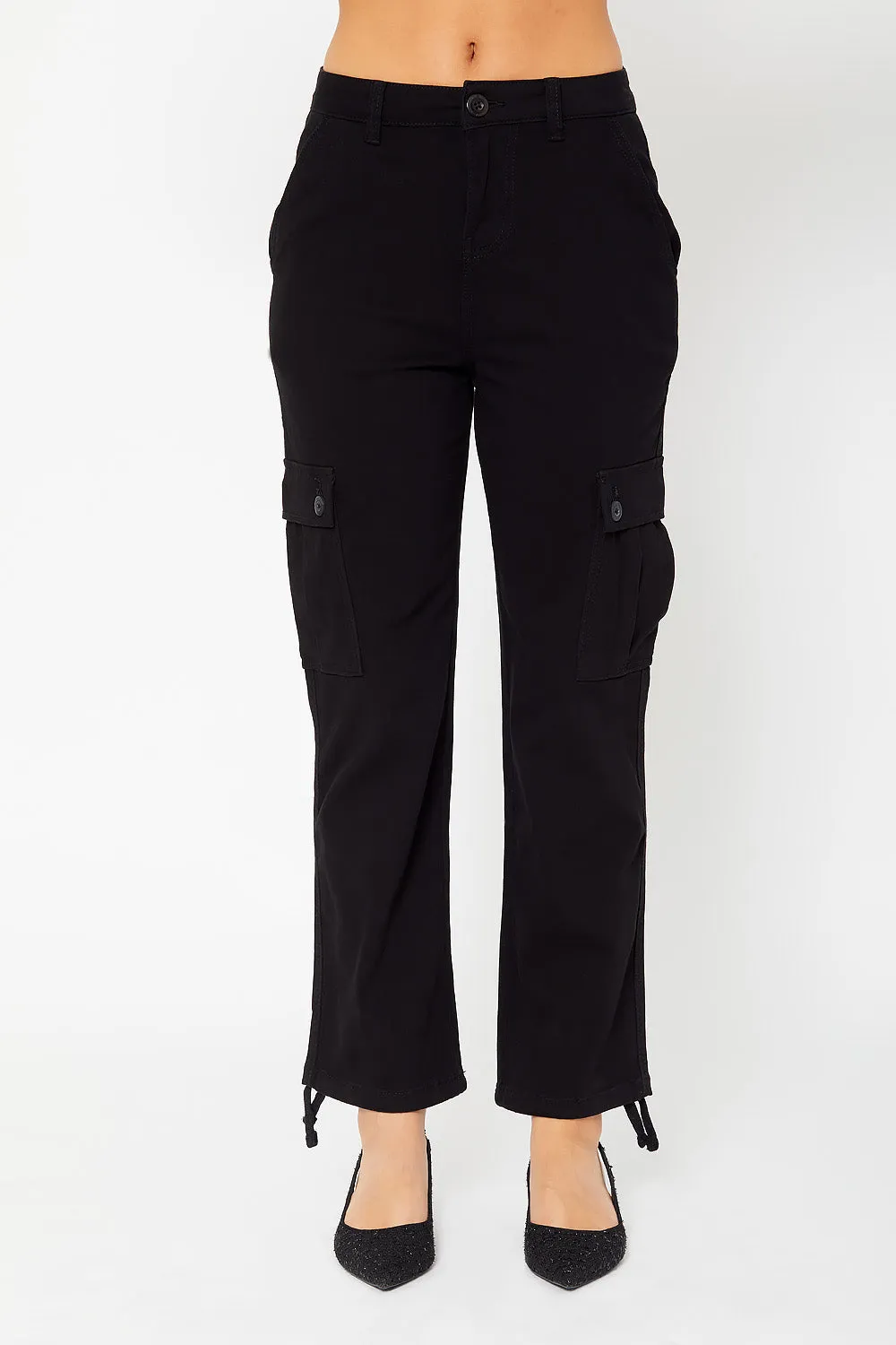 High-rise cargo utility pants
