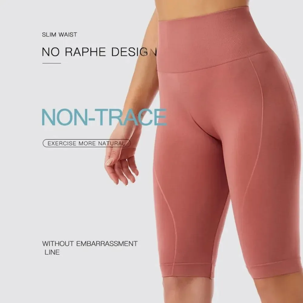 High-Waist Women’s Biker Shorts - Naked Feel, Tummy Control, Push-Up Yoga Leggings for Workout, Running, and Fitness