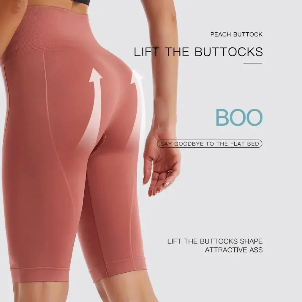 High-Waist Women’s Biker Shorts - Naked Feel, Tummy Control, Push-Up Yoga Leggings for Workout, Running, and Fitness
