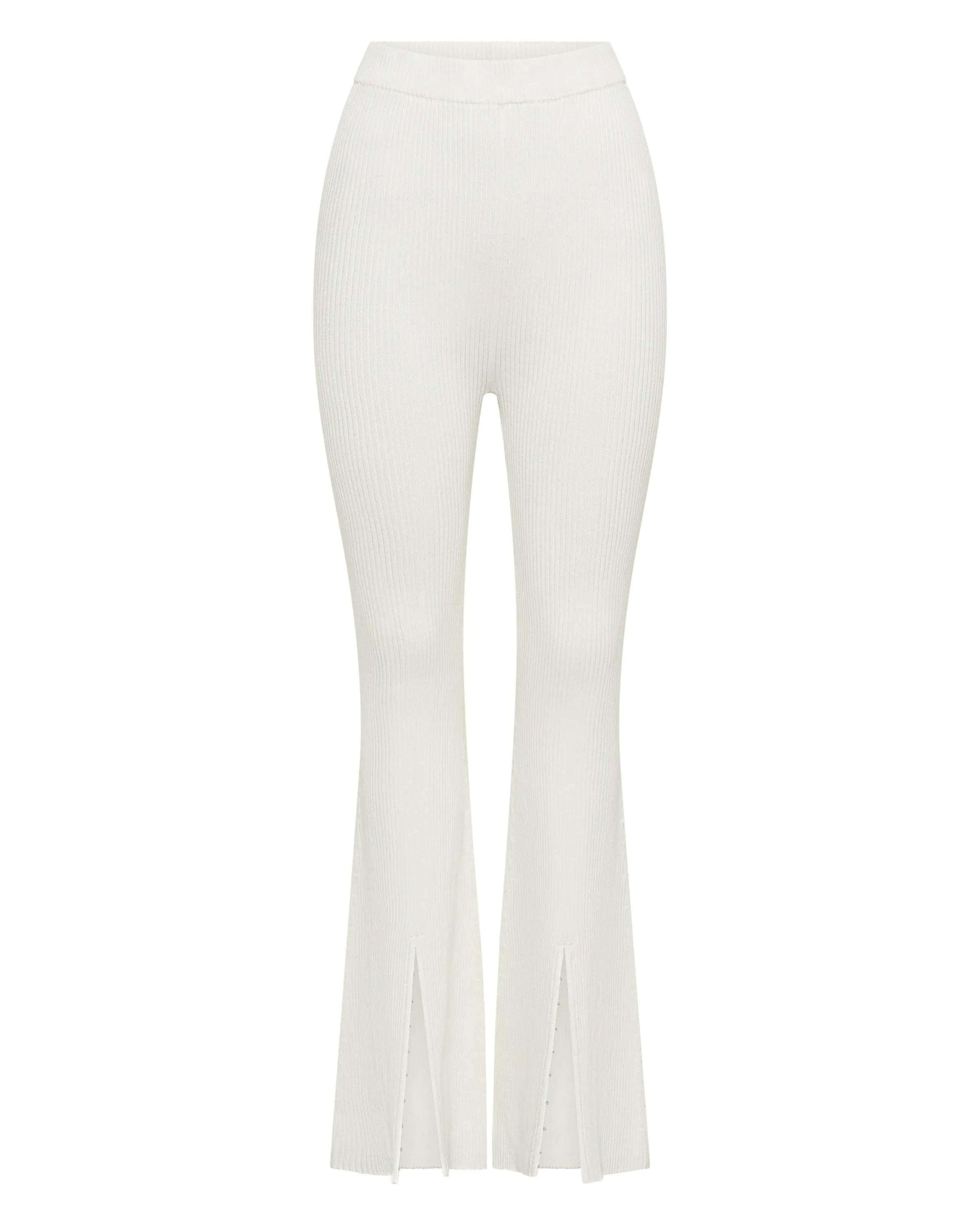 HOOKED IN KNIT FLARE PANT | OFF WHITE