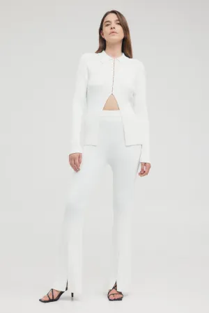 HOOKED IN KNIT FLARE PANT | OFF WHITE