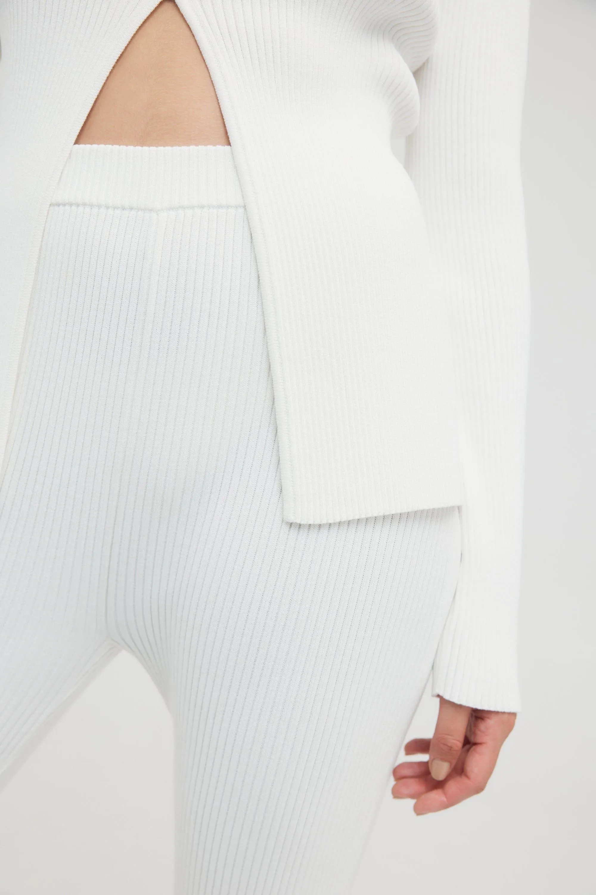 HOOKED IN KNIT FLARE PANT | OFF WHITE