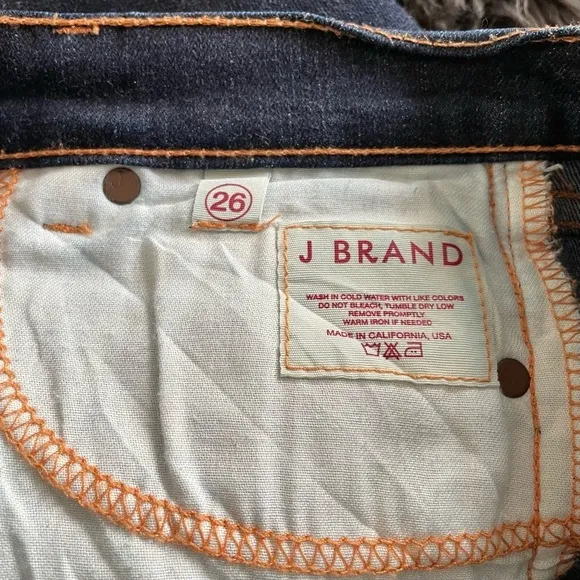 J Brand Bermuda #925 Blue Ink Wash Denim Raw Hem Jean Shorts EUC Size 26