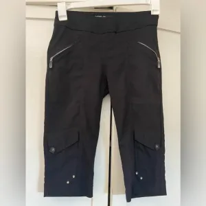 Jamie Sadock Long Bermuda Shorts Black Golf Stretch Pockets Pull On Women's
