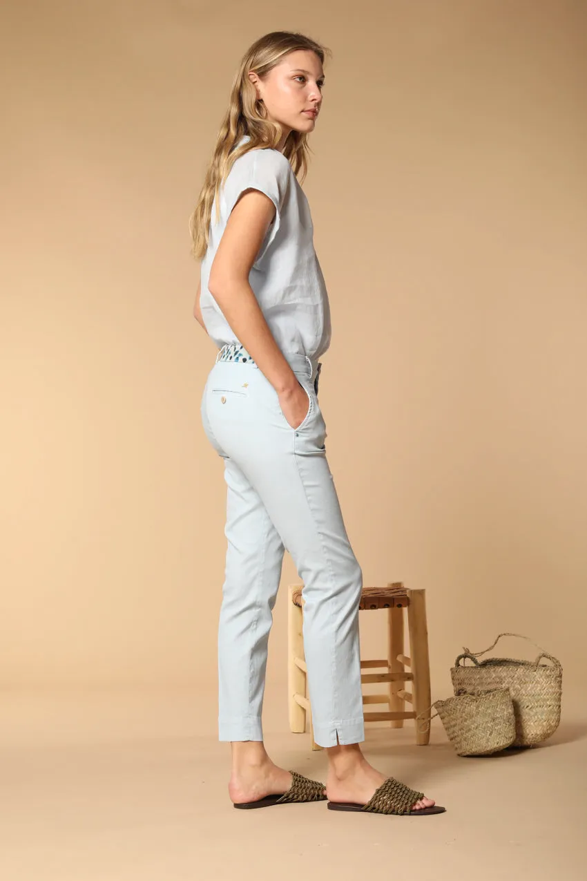 Jaqueline Capri women's chino pants in cotton and tencel piqué slim fit