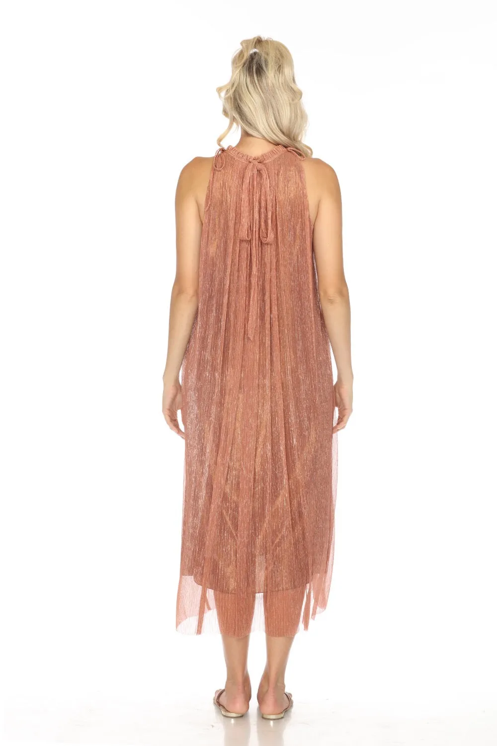 Johnny Was Jade Dylan Metallic Halter Midi Dress L35924 Boho Chic