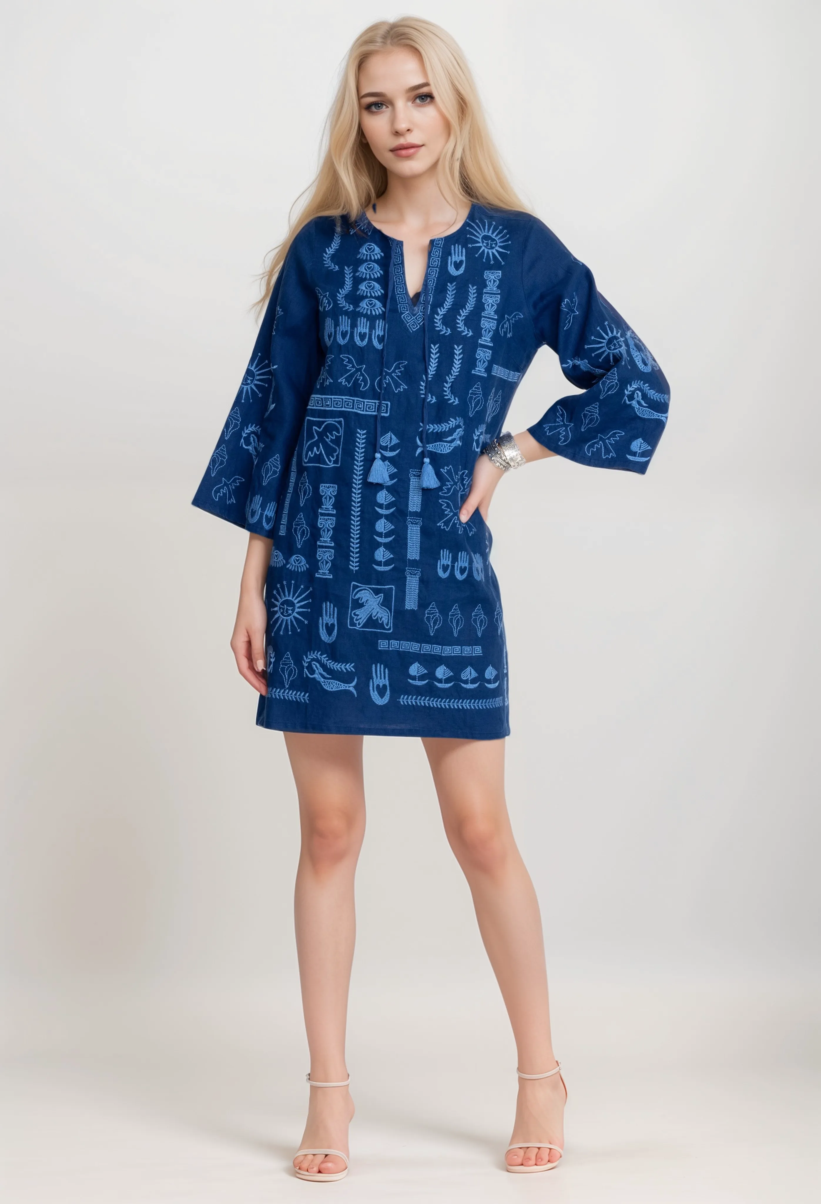 Johnny Was JWLA Acantha Kimono Sleeve Relaxed Dress J31224 Boho Chic *