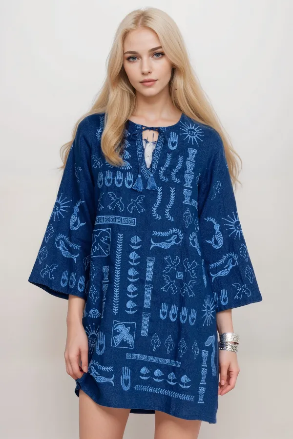 Johnny Was JWLA Acantha Kimono Sleeve Relaxed Dress J31224 Boho Chic *