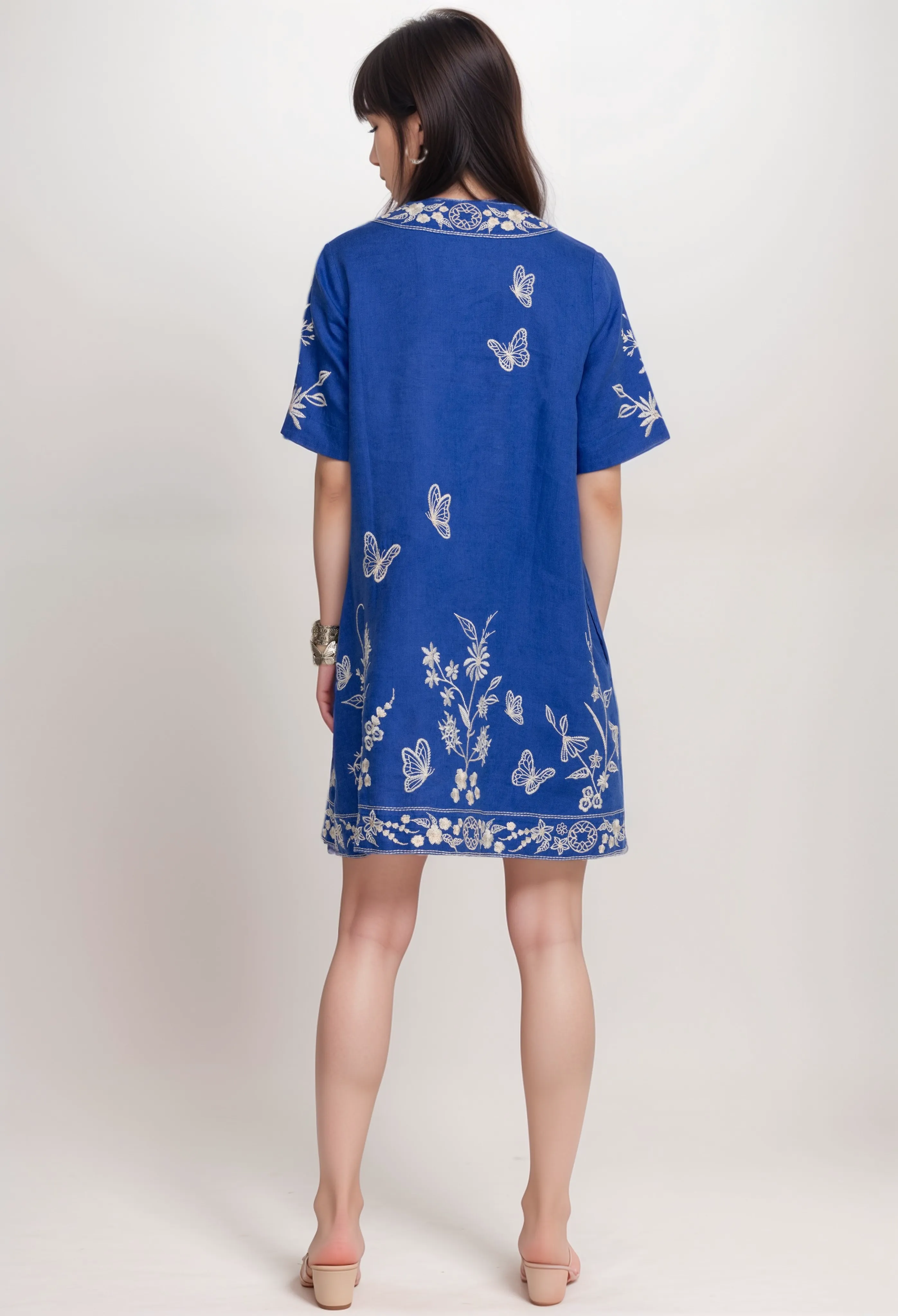 Johnny Was JWLA Domingo Dolman Linen Dress Boho Chic J31824